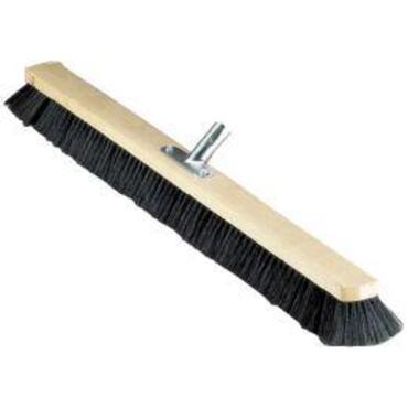 Horsehair broom with metal handle holder